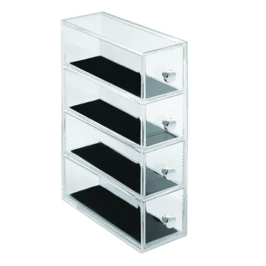 Tower iDesign Clarity pour Bijoux avec 4 Tiroirs Transparent (6,6 x 17,7 x 25,2 cm) Must-Have