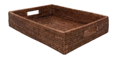 Panier de Rangement Decor Walther Basket Rectangulaire Rotin Foncé Top Vente