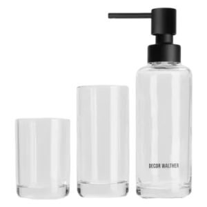 Ensemble Distributeur de Savon + Gobelet + Porte-Brosse à Dents Decor Walther Pop Up Set Transparent (3 pièces) Usine Directe