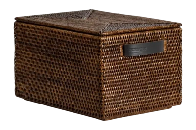 Super Prix Panier de Rangement Decor Walther Basket BOX avec Couvercle en Rotin Foncé