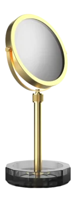 Nouvel Arrivage Miroir à Maquillage Decor Walther Kristall KSA Anthracite Or 24 Carats(Grossissement 4x + 1x)