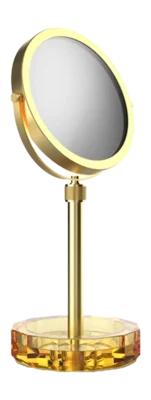 Miroir à Maquillage Decor Walther Kristall KSA-Bol Amber Mat Gold 24 carats (Grossissement 4x + 1x) Nouveauté