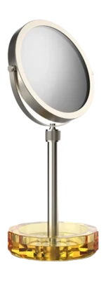 Miroir à Maquillage Decor Walther Kristall KSA-Bol Amber Nickel Satin (Grossissement 4x + 1x) Pas Cher