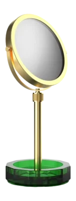 Vente Directe Miroir à Maquillage Decor Walther Kristall KSA-Bol Green Mat Gold 24 Carats (4x + 1x Grossissement)