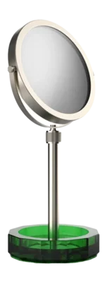 Miroir à Maquillage Decor Walther Kristall KSA Vert Nickel Satiné (Grossissement 4x + 1x) Promotion Saisonnière