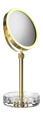 Promotion Miroir à Maquillage Decor Walther Kristall Coupelle Or 24 Carats (Grossissement 4x + 1x)