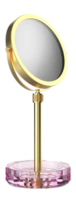 Miroir à Maquillage Decor Walther Kristall KSA-Bol Pink Mat Gold 24 Carats (Grossissement 4x + 1x) Marque