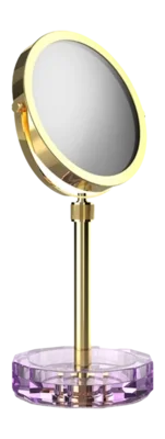 Pas Cher Miroir à Maquillage Decor Walther Kristall KSA-Bol Purple Gold 24 carats (Grossissement 4x + 1x)
