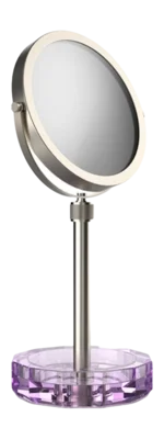 Super Prix Miroir à Maquillage Decor Walther Kristall KSA-Bol Purple satin Nickel (Grossissement 4x + 1x)