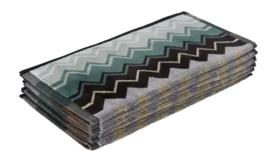 Petite Serviette Missoni Giacomo Green Multicolor (Lot de 6) Meilleur Prix