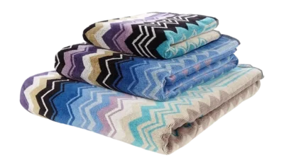 Serviette de Toilette Missoni Giacomo Turquoise Multicolor (70 x 115 cm) Offre Spéciale