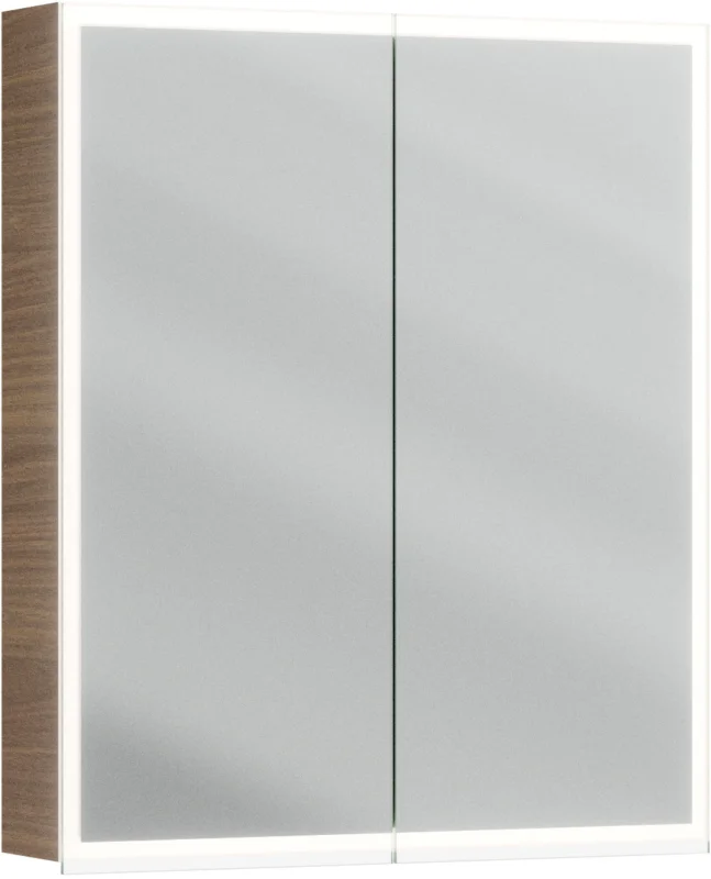 Retour Gratuit Armoire de toilette Alterna luuna LED plus avec éclairage inférieur/supérieur Planked walnut Couleur de lumière réglable en continu 2700-6500 K