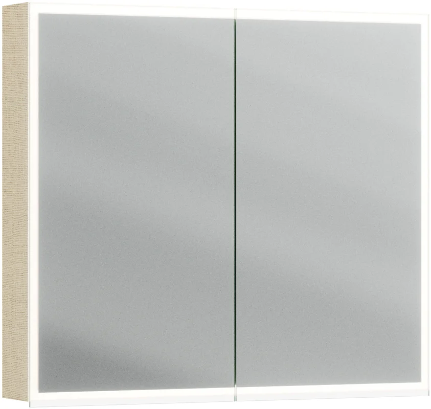 Armoire de toilette Alterna luuna LED plus avec éclairage inférieur/supérieur Beige textile Couleur de lumière réglable en continu 2700-6500 K Top Vente