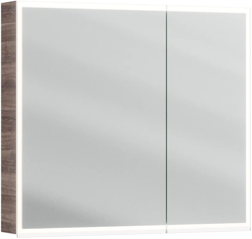Nouvelle Collection Armoire de toilette Alterna luuna LED plus avec éclairage inférieur/supérieur Chêne Sherman anthracite Couleur de lumière réglable en continu 2700-6500 K