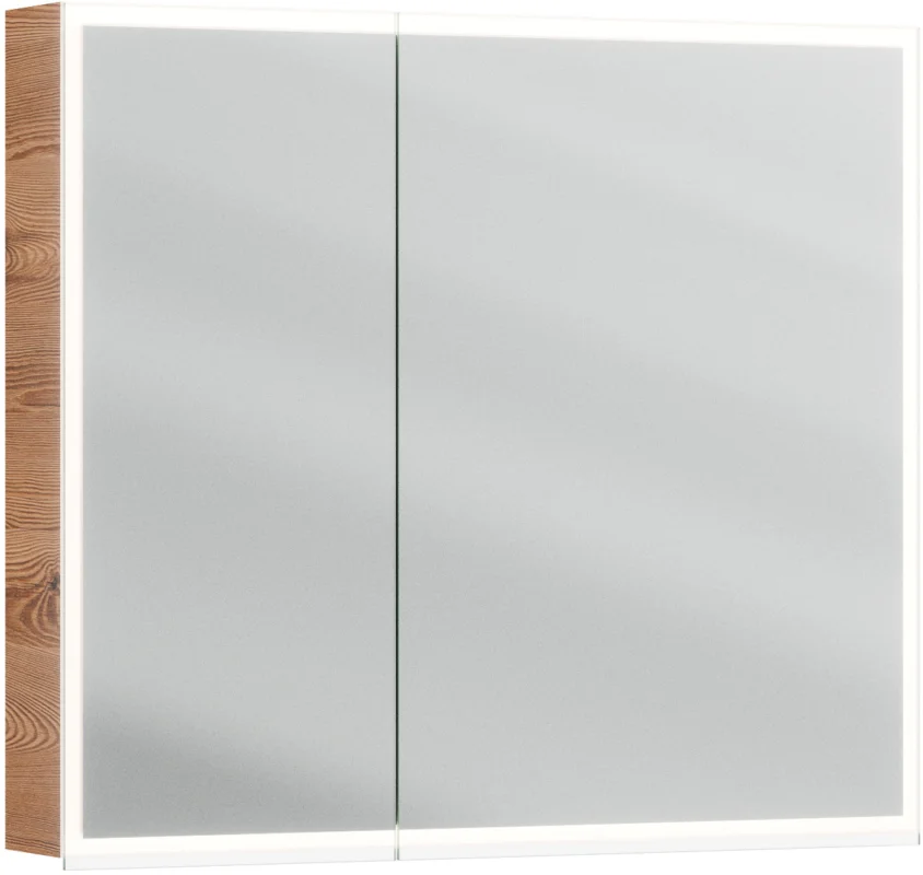Expédition Rapide Armoire de toilette Alterna luuna LED plus avec éclairage inférieur/supérieur Mélèze de montagne brun Couleur de lumière réglable en continu 2700-6500 K