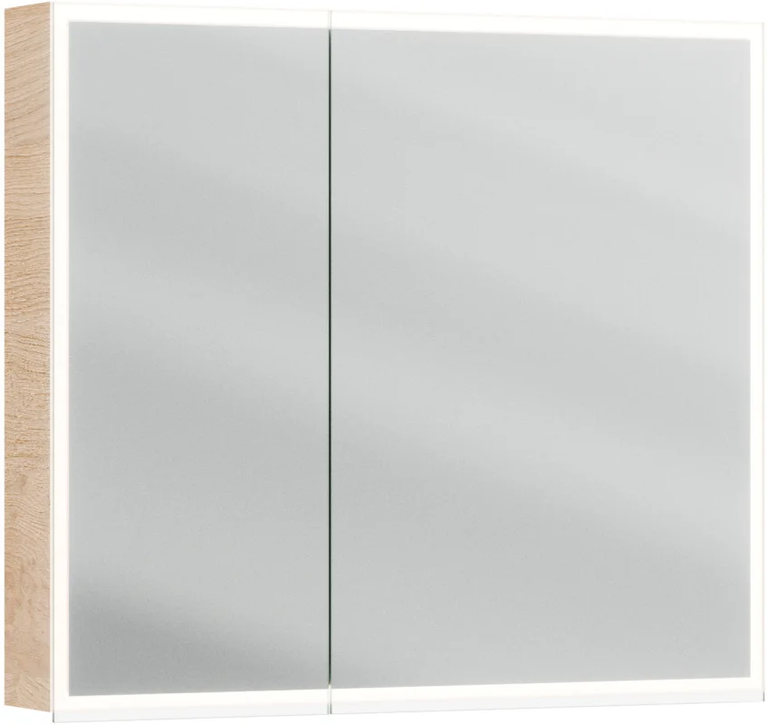 Armoire de toilette Alterna luuna LED plus avec éclairage inférieur/supérieur Chêne petit noeud Couleur de lumière réglable en continu 2700-6500 K Commander Maintenant
