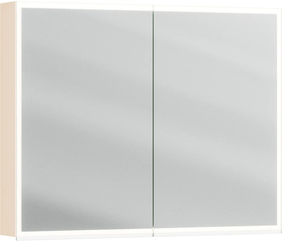 Armoire de toilette Alterna luuna LED plus avec éclairage inférieur/supérieur Sandbeige Couleur de lumière réglable en continu 2700-6500 K Vente Directe
