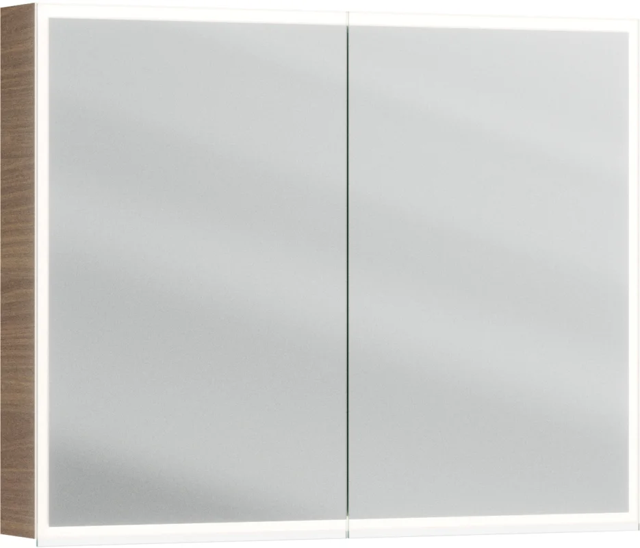 Offre Du Jour Armoire de toilette Alterna luuna LED plus avec éclairage inférieur/supérieur Planked walnut Couleur de lumière réglable en continu 2700-6500 K