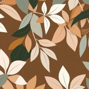 Affaire À Saisir Retro Pattern with Leaves against Brown