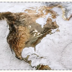 3D World map of the North America Réduction