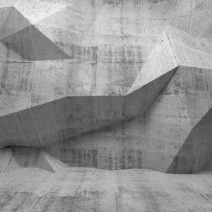 Abstract dark concrete 3d interior with polygonal pattern on the Promotion Saisonnière