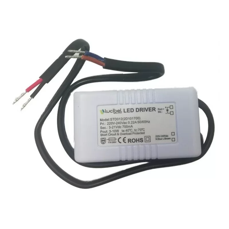 Lucibel STD012 Driver LED standard 3 à 10W max (700mA) Offre Limitée