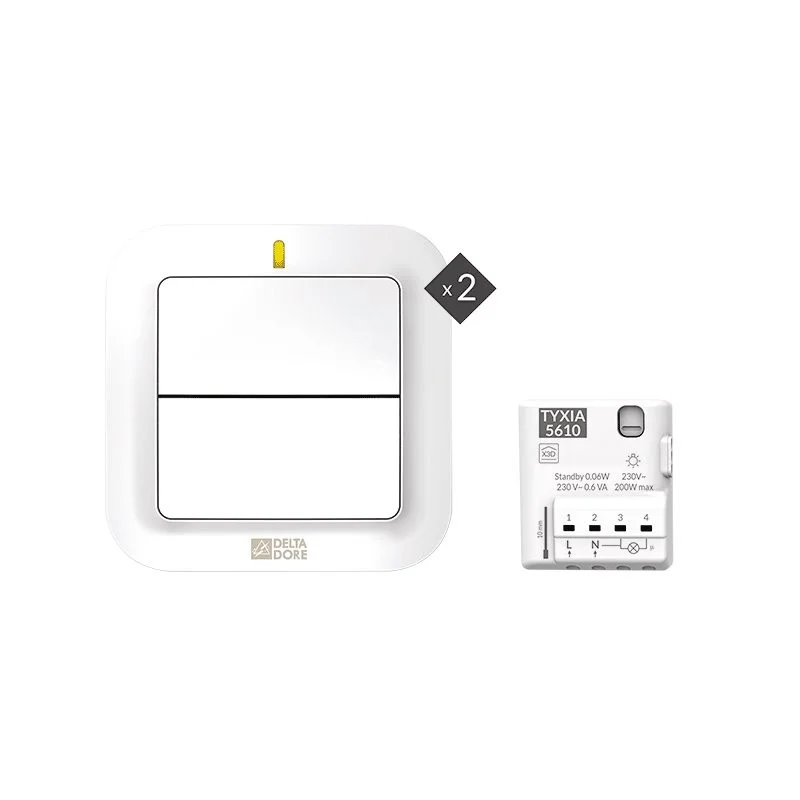 Paiement Sécurisé Delta Dore 6351383 Pack d‘éclairage va-et-vient sans fil TYXIA 610