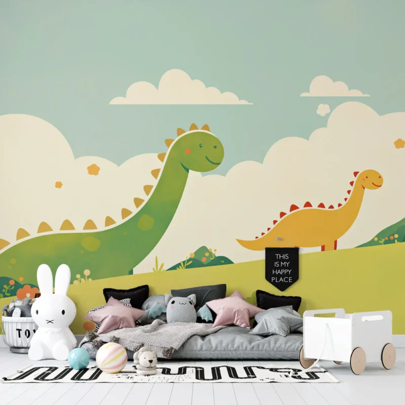 Achat Immédiat Papier peint dinosaure Dessin pour enfants