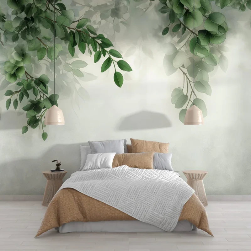 Achat Immédiat Papier peint tête de lit Verdure et brume
