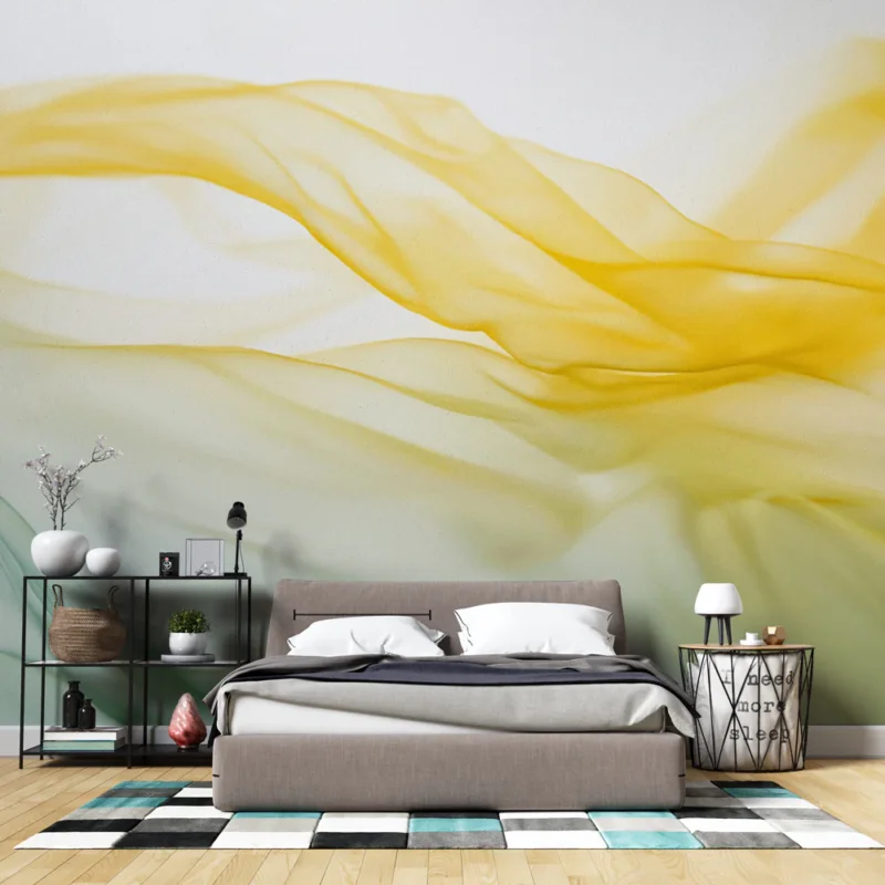 Achat Immédiat Papier peint abstrait Rencontre entre le jaune et le vert