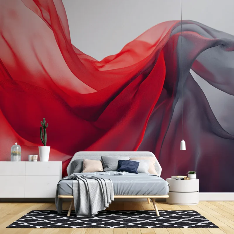 Papier peint abstrait Rencontre entre le rouge et le noir Produit De Marque