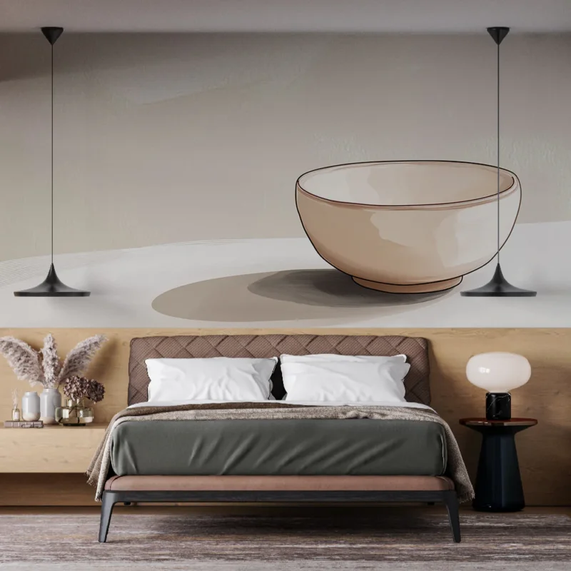 Acheter Direct Papier peint asiatique Dessin de bol Dingyao beige