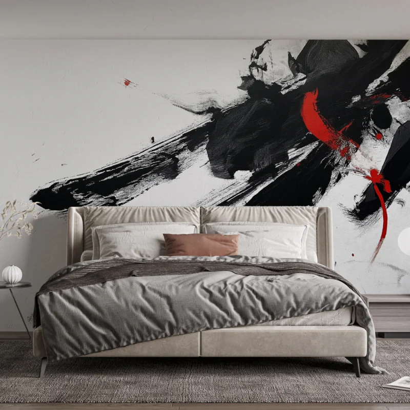 Offre Du Jour Papier peint calligraphie japonaise Entre rouge et noir