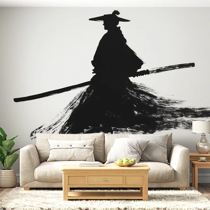 Prix Cassé Papier peint samourai Monochrome comme un manga