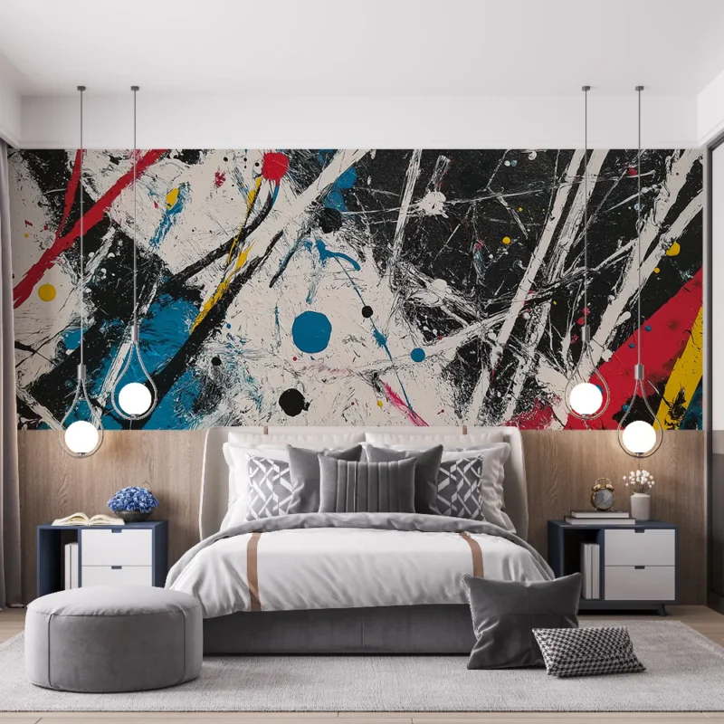Retour Gratuit Papier peint peinture abstraite Jets de peintures et contrastes
