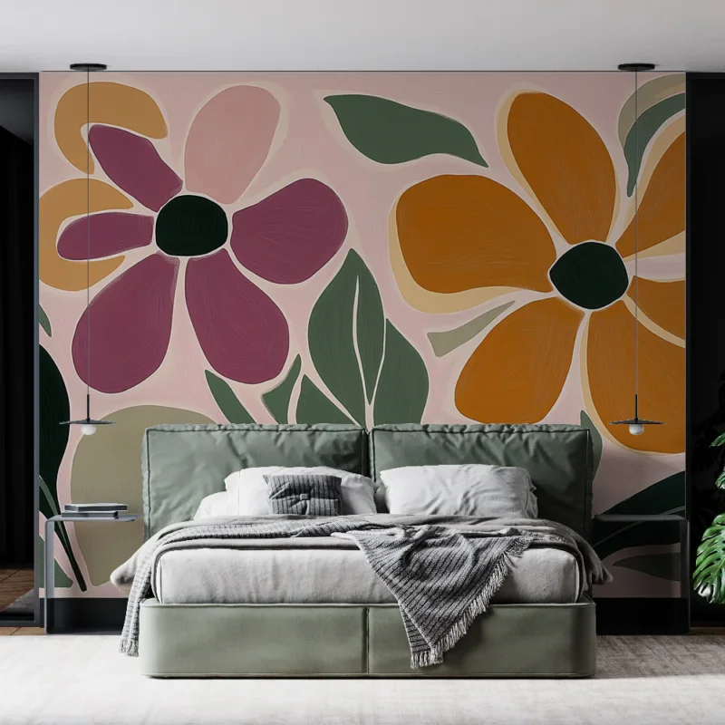 Prix Réduit Papier peint grosses fleurs Peinture pastel