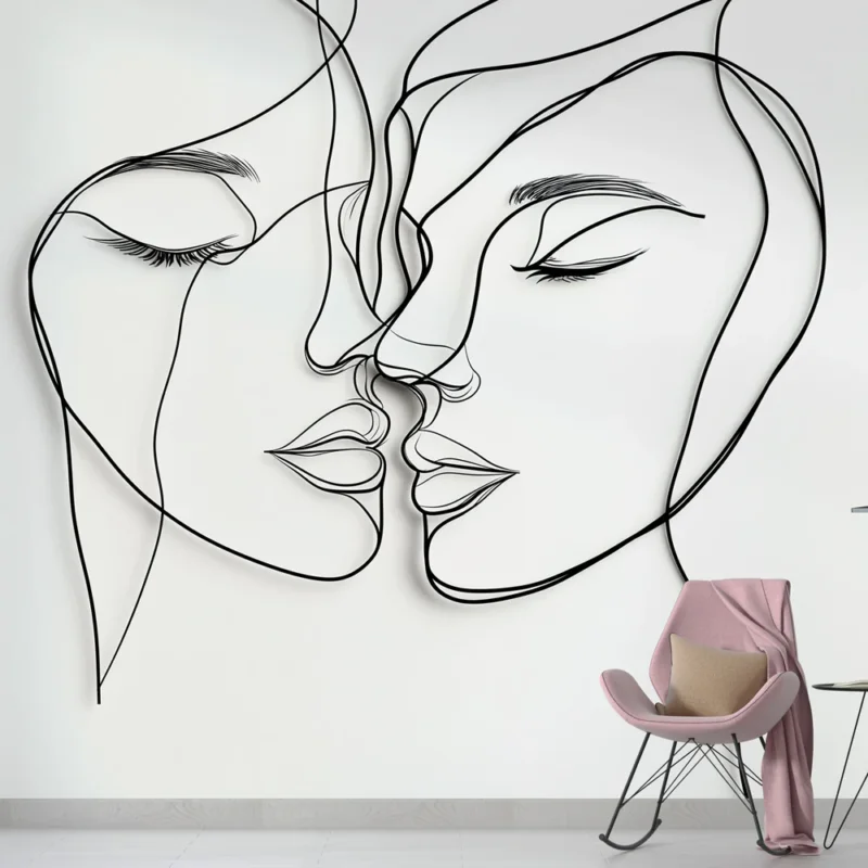 Achat Immédiat Papier peint portrait abstrait L‘amour au feminin