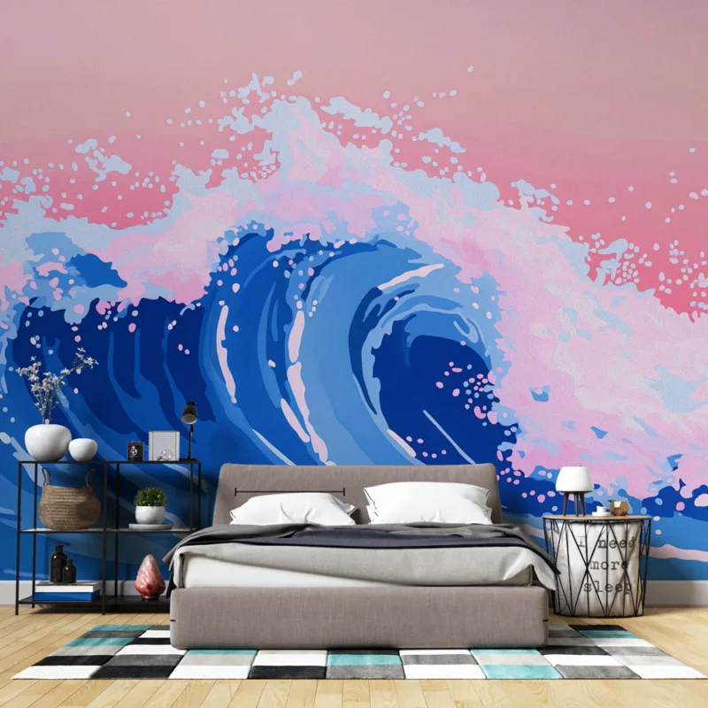 Papier peint vague Dessin aux couleurs pastel Prix Choc
