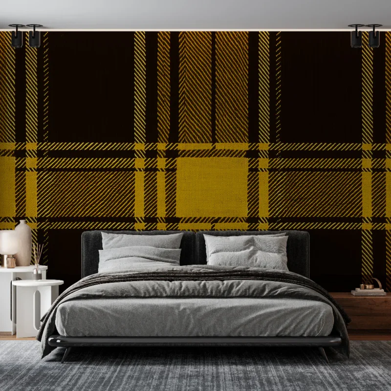 Acheter Direct Papier peint écossais Tartan abeille