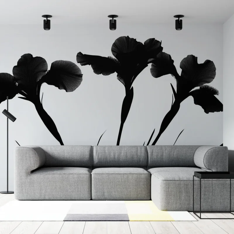Promotion Papier peint iris Constraste en noir et blanc