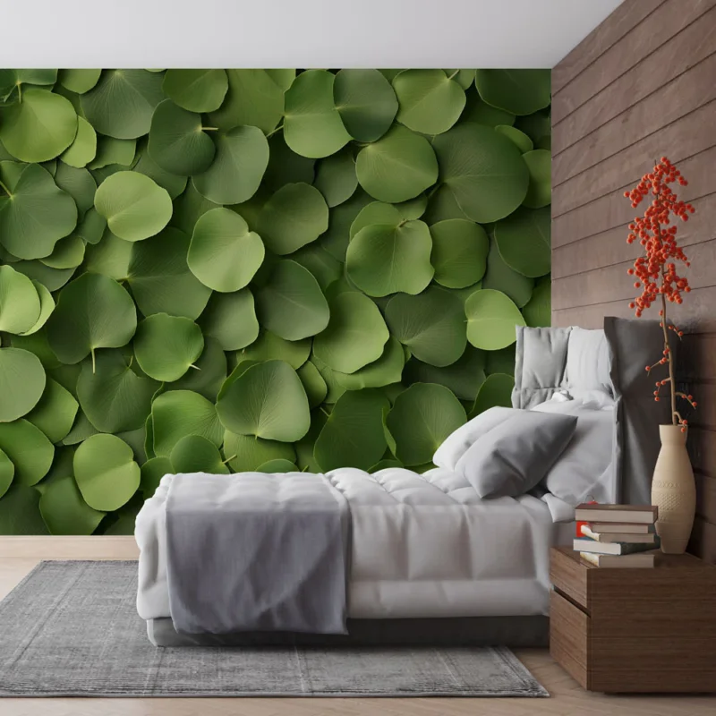 Seulement Aujourd'hui Papier peint feuillage vert Petites feuilles rondes au sol