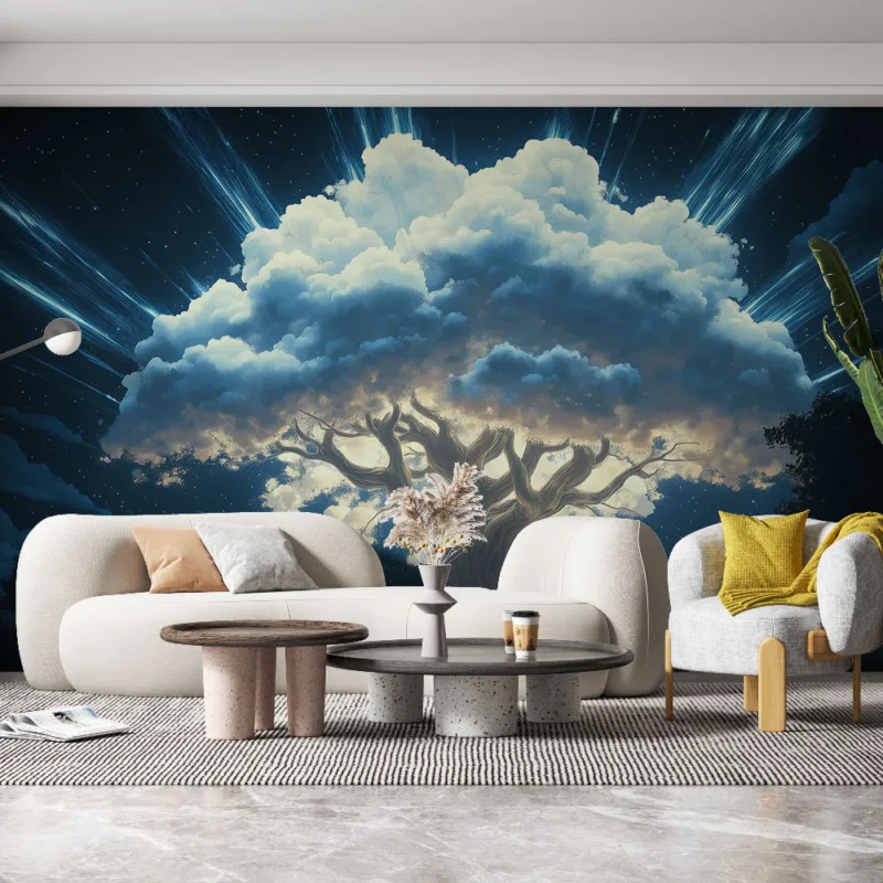Acheter Direct Papier peint arbre de vie Une œuvre d‘art céleste inspirante
