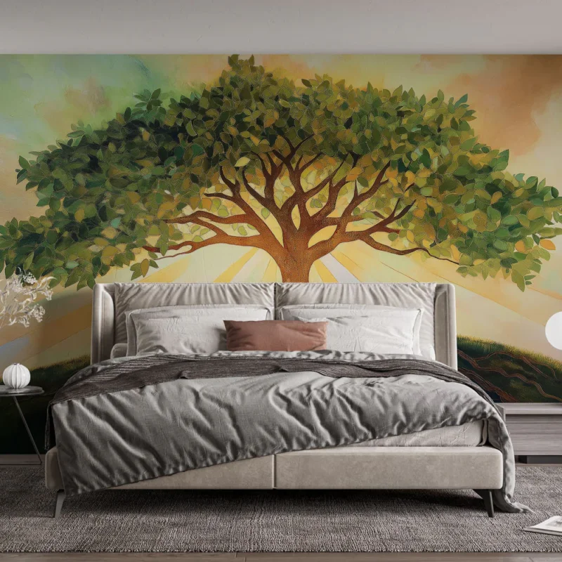 Acheter Direct Papier peint arbre de vie Arbre majestueux avec racines profondes