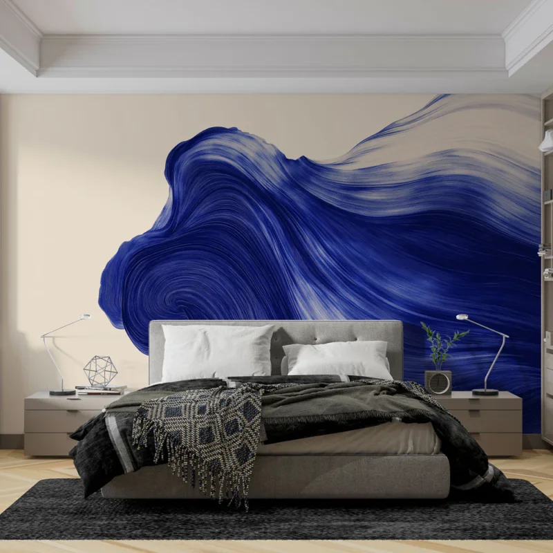 Achat Immédiat Papier peint abstrait Vagues de bleu