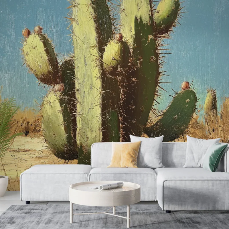 Acheter Direct Papier peint cactus Décor mural inspiré par le désert